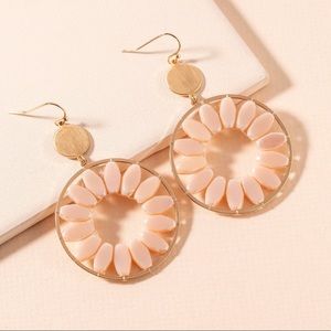 Round Glass Bead Dangling Earrings